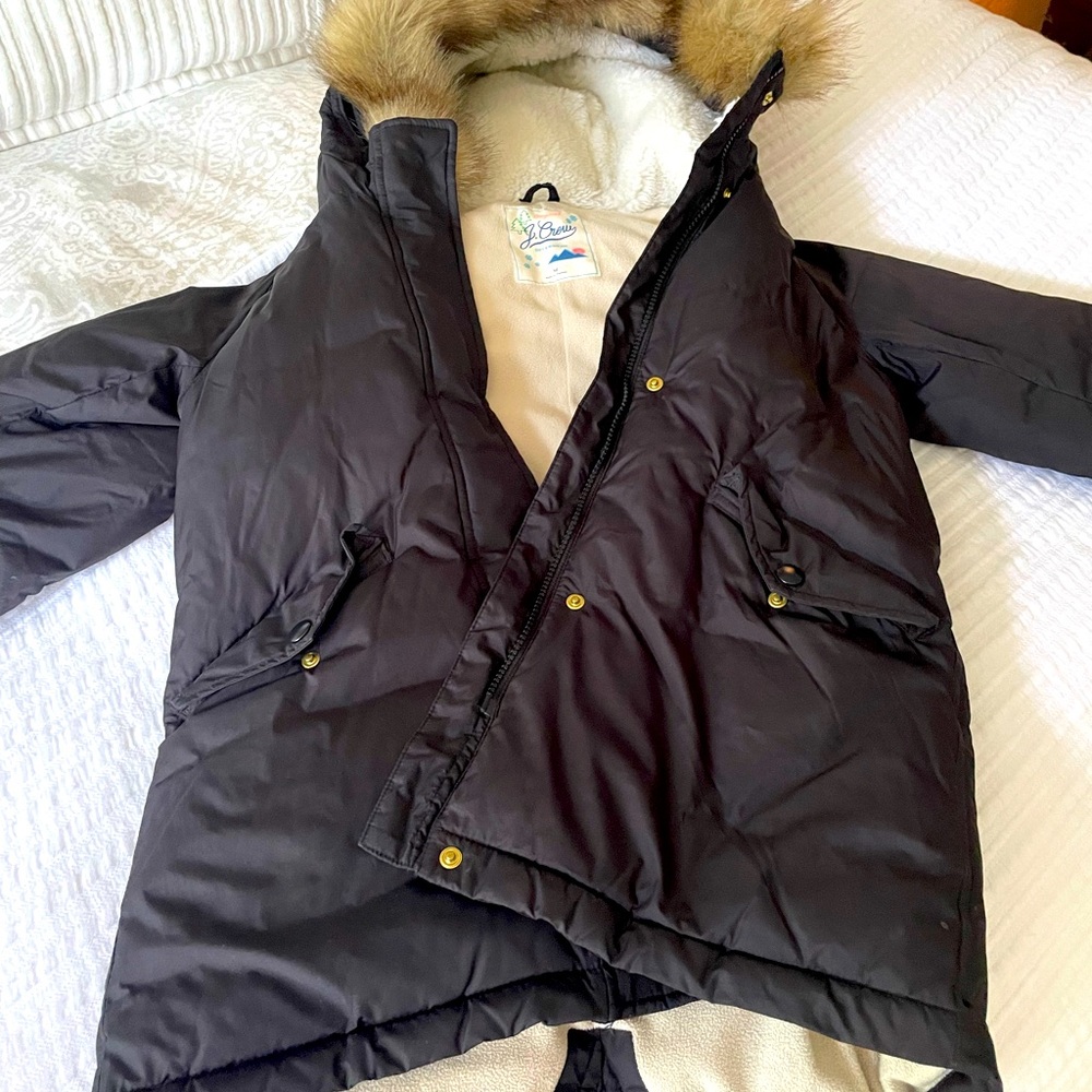 Girls JCrew Black Parka (size M)